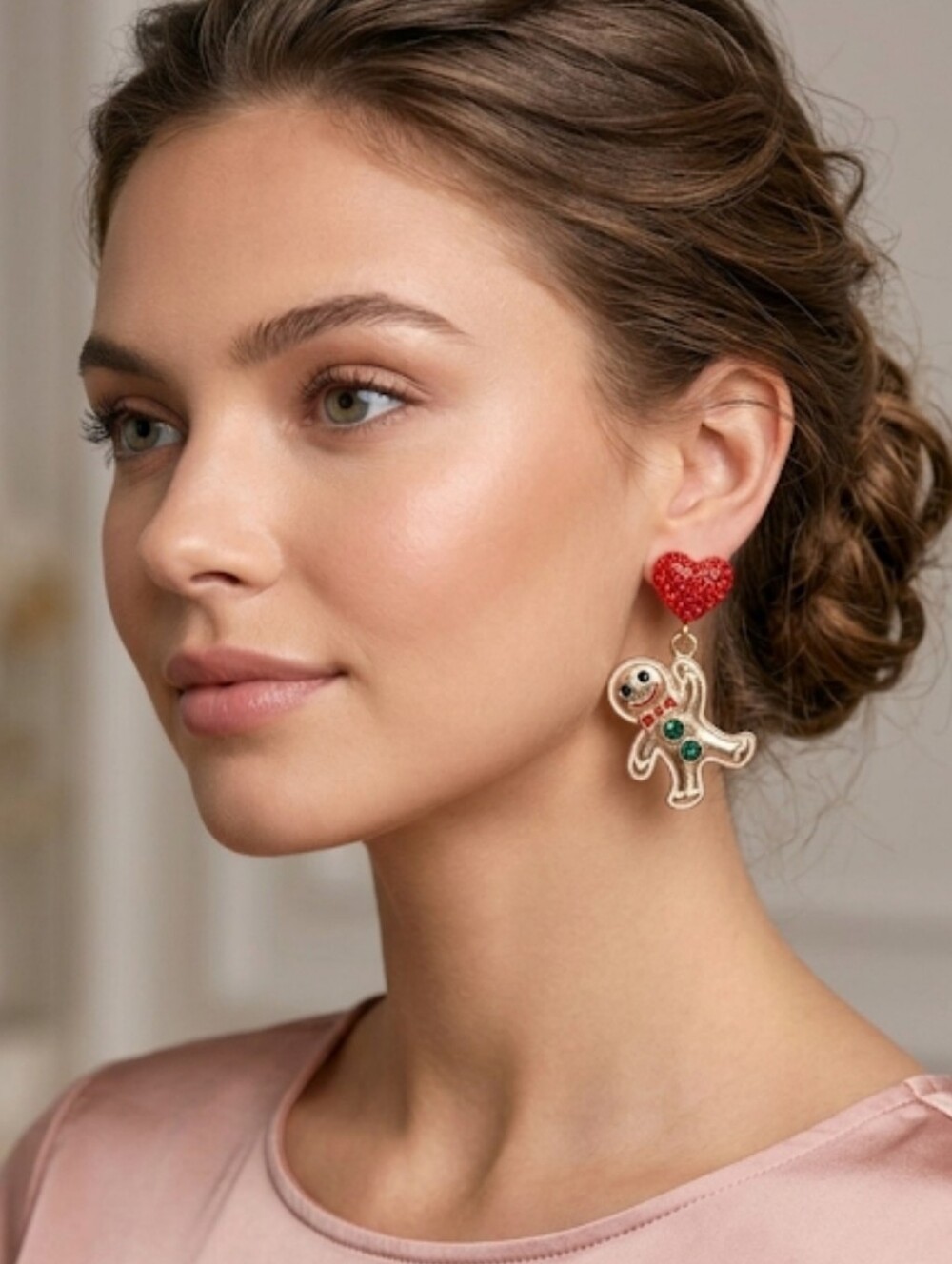 Gingerbread Drop Earrings, NIP